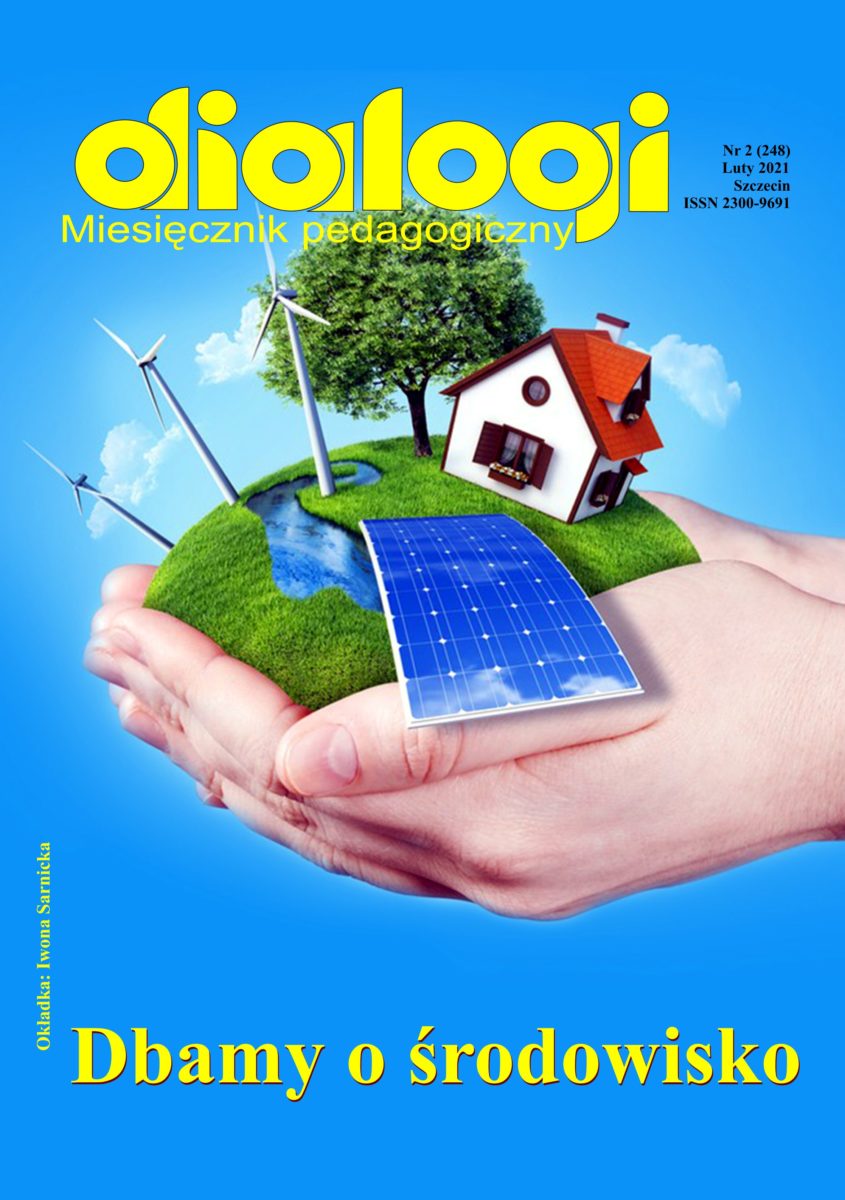 okładka miesięcznika dialogi, tytuł numeru dbamy o środowisko