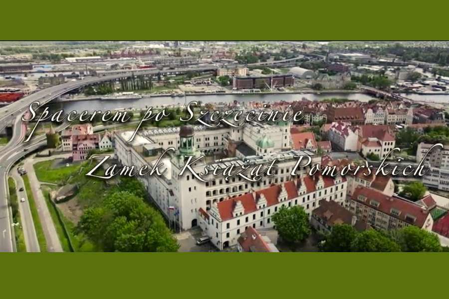 widok z drona na Zamek Książąt Pomorskich