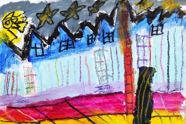 nagrodzona praca plastyczna prestawiawiąca Szczecin