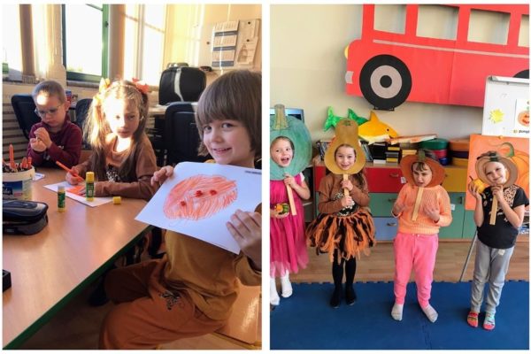 zdjecia dzieci podczas zajęć