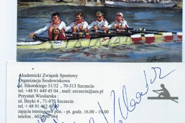 zdjęcie kajakarzy z autografem Kolbowicza