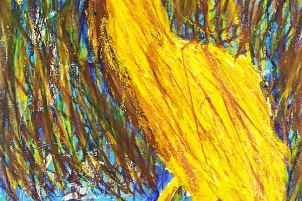 praca plastyczna przedstawiająca ptaka - bąka