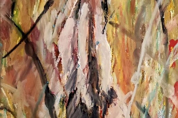 praca plastyczna przedstawiająca ptaka - bąka