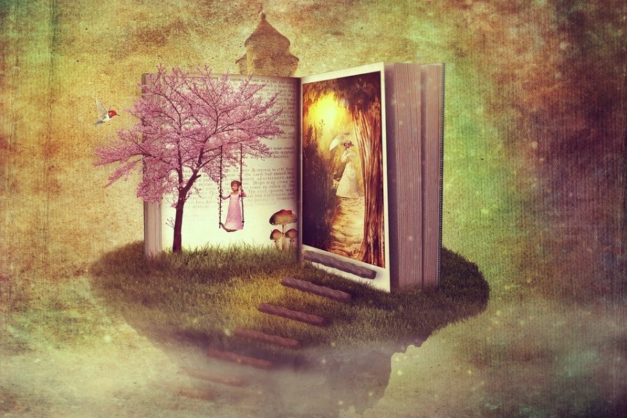 grafika z otwartą książką