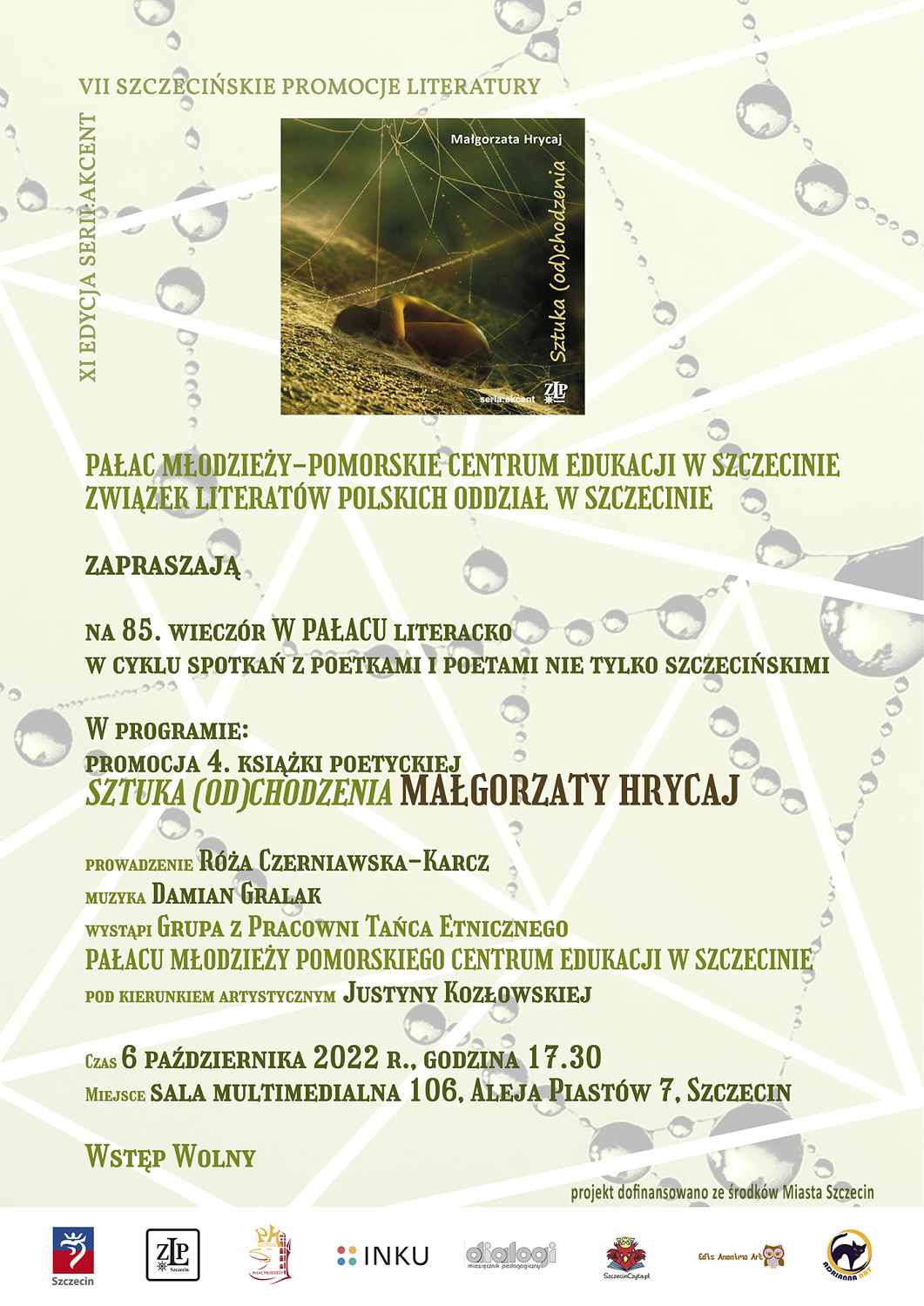 plakat informujący o 85 wieczorze literackim