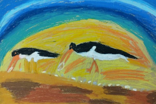 praca plastyczna przedstawiająca ostrygojada