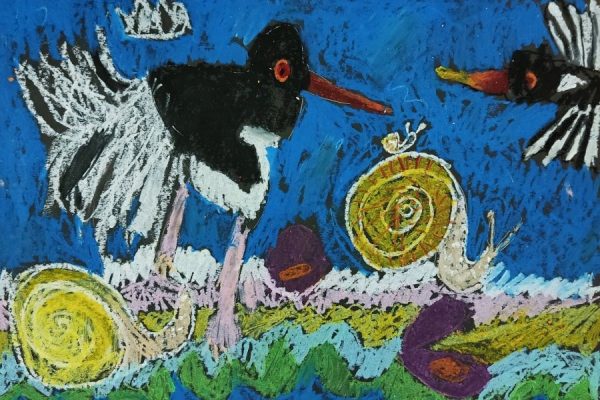 praca plastyczna przedstawiająca ostrygojada