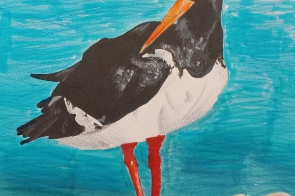 praca plastyczna przedstawiająca ostrygojada