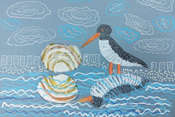 praca plastyczna przedstawiająca ostrygojada