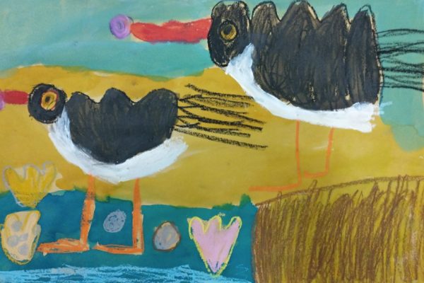 praca plastyczna przedstawiająca ostrygojada