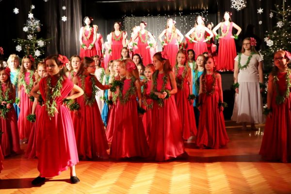 grupa tancerek w strojach hawajskich