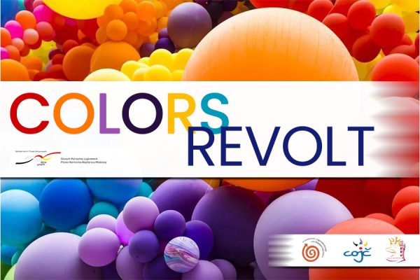 baner graficzny z napisem colors revolt
