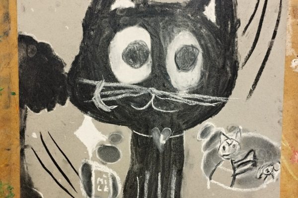 praca plastyczna zrobiona węglem