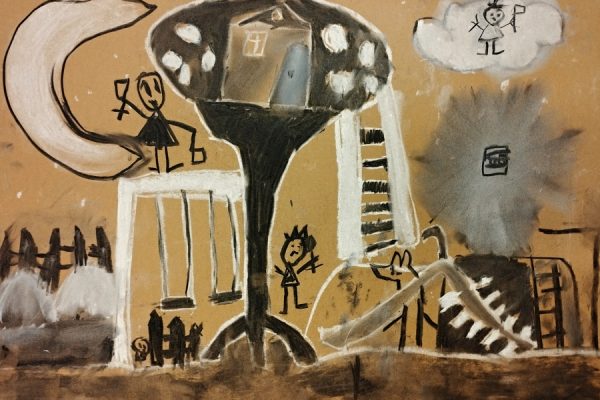 praca plastyczna zrobiona węglem