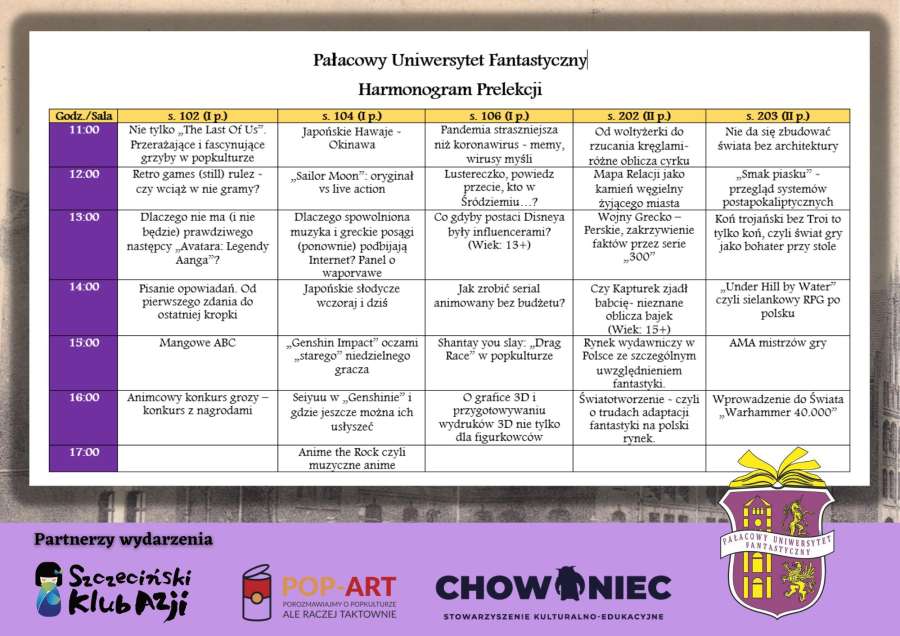 HARMONOGRAM PRELEKCJI NA puf