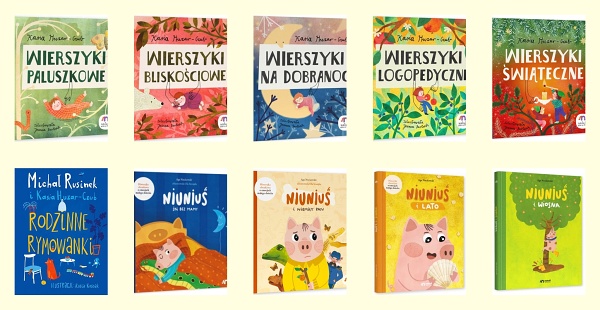 okładki książek zakupionych do biblioteki