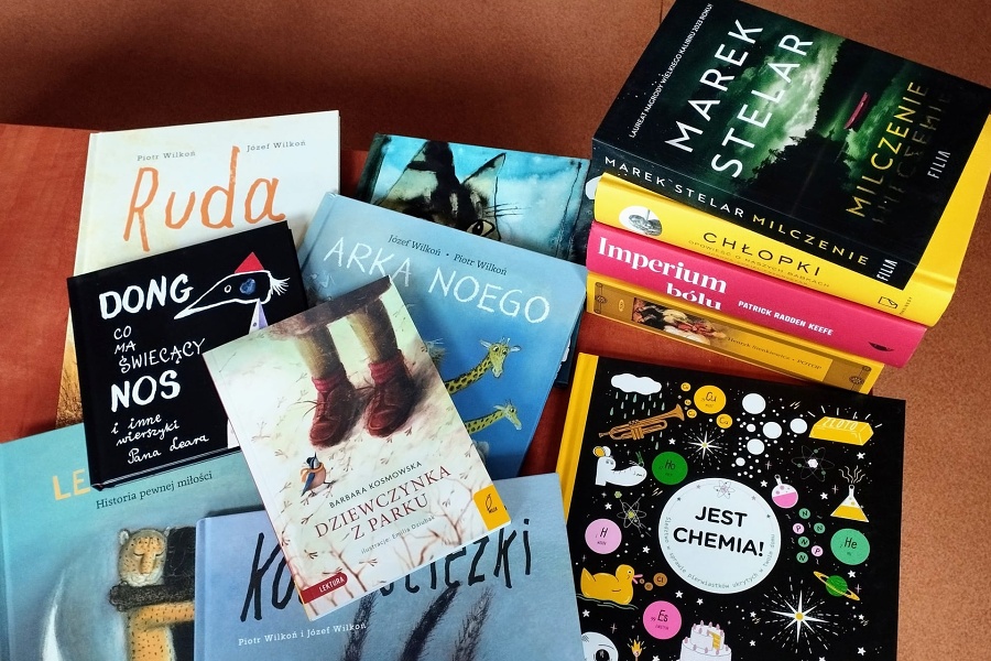 okładki książek zakupionych do biblioteki