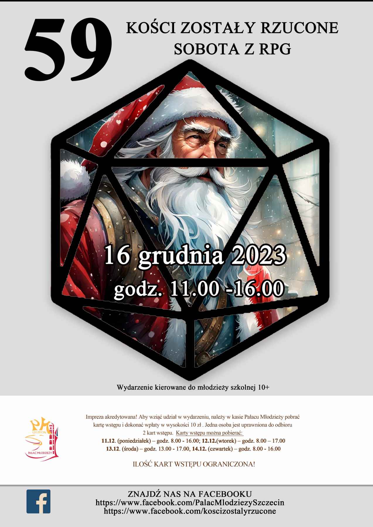 plakat informujący o 59 sobocie z rpg