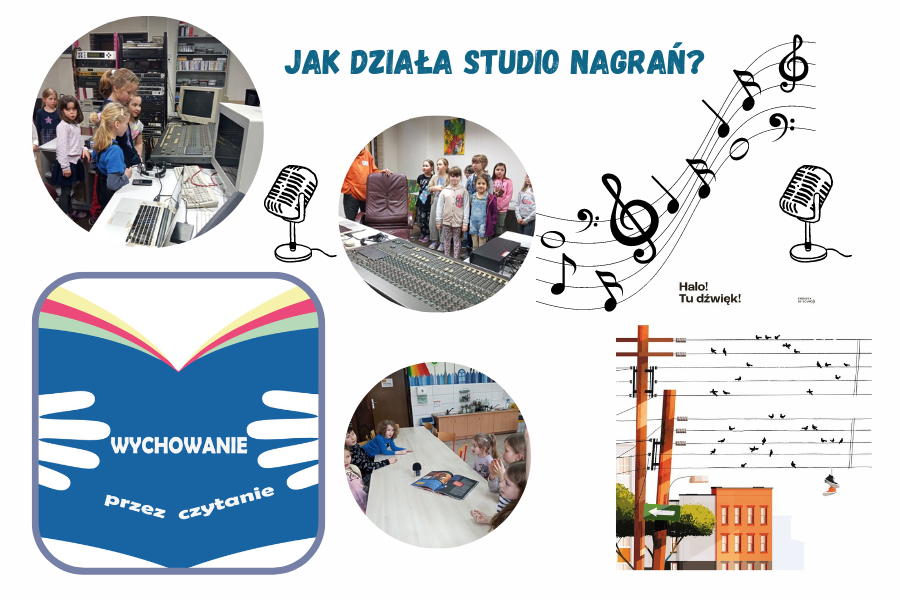 grafika ze zdjęciami i okładką książki