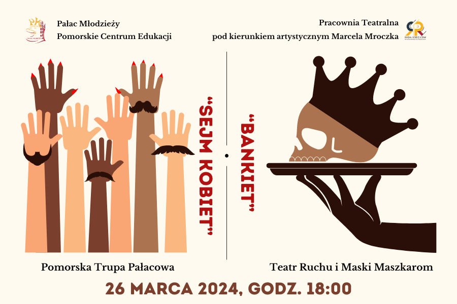 baner graficzny informujący o spektaklach