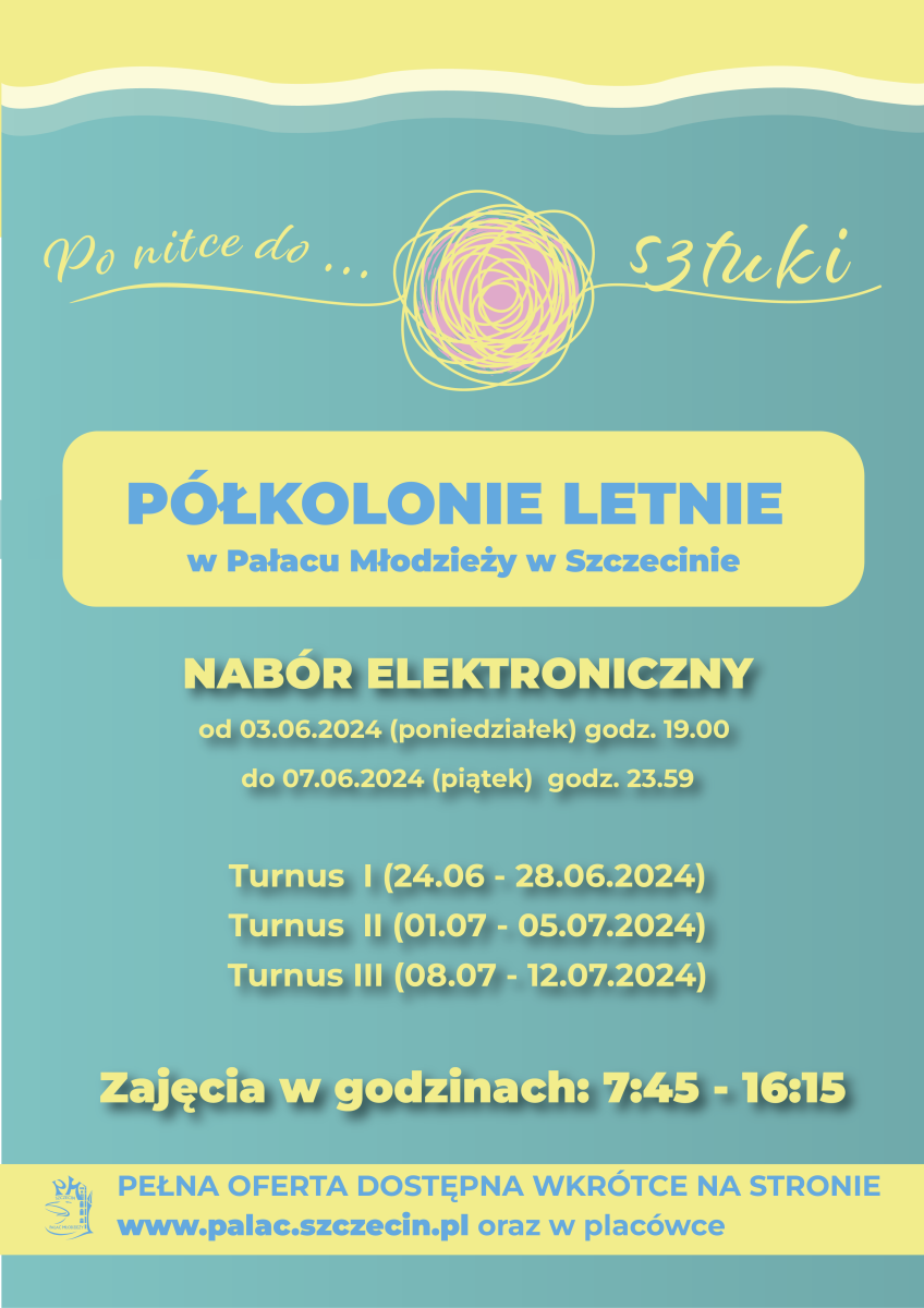 plakat informujący o półkoloniach letnich