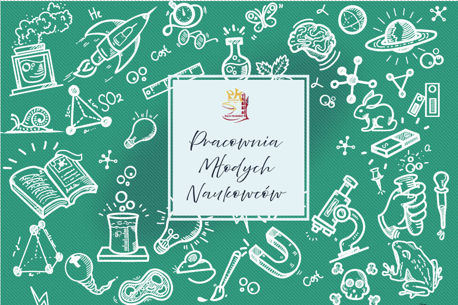 grafika z nazwą pracowni Pracownia Młodych Naukowców