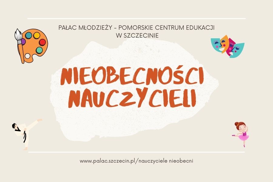 grafika z napisem nieobecnosci nauczycieli