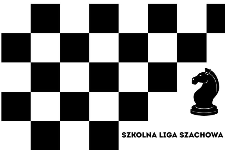 szachownica z napisem szkolna liga szachowa