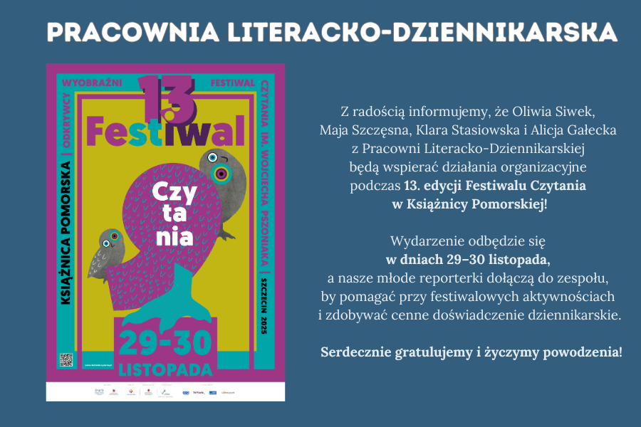 plakat festwalu czytania i tekst zapowiadający