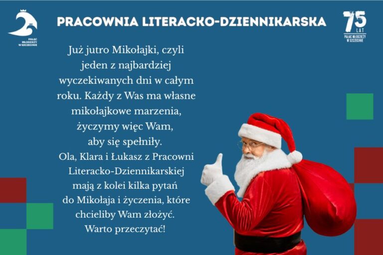 mikołaj z workiem i tekst