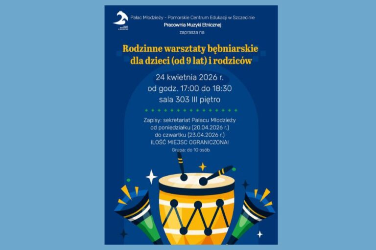 plakat informujący o zapisach na warsztaty