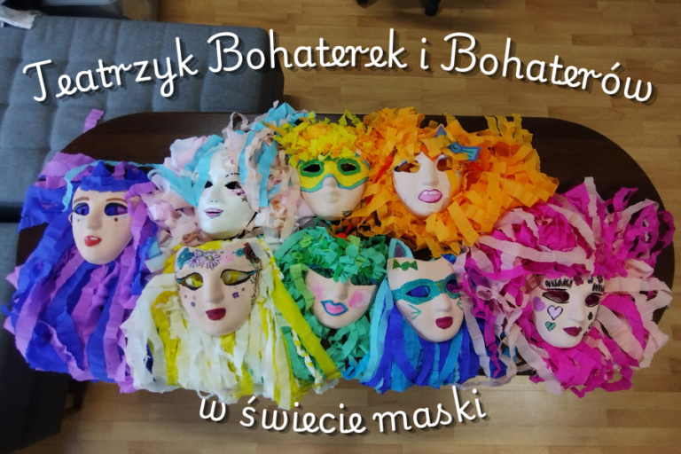 kolorowe maski stworzone przez dzieci
