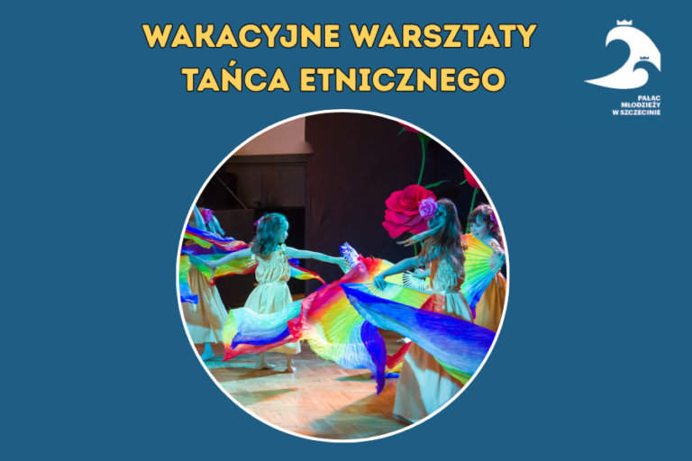 grafika z nazwą warsztatów i zdjęciem tanczacych dziewczat