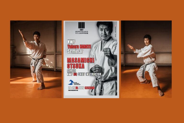 zdjęcia sensei w pozach karate
