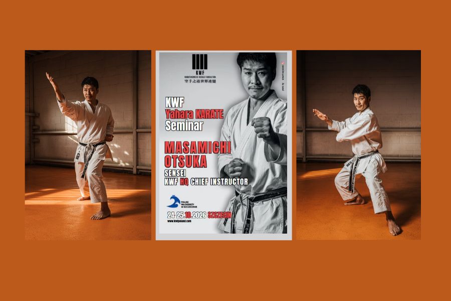 zdjęcia sensei w pozach karate
